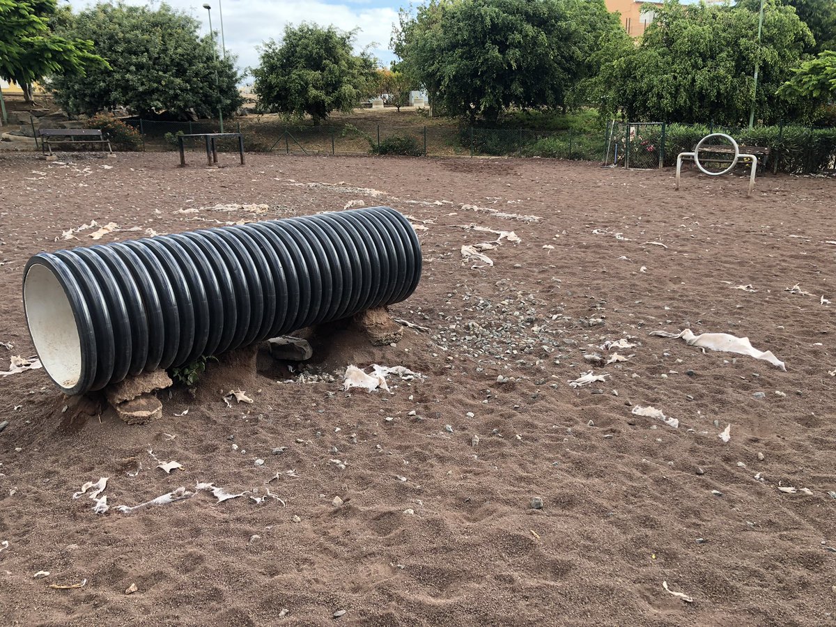 NadiaCamporro's tweet photo. @LPGCAvisa @AyuntamientoLPA área canina de Lomo Los Frailes está en un estado lamentable 😒 La malla anti hierbas que pusieron debajo está toda rota y saliendo para fuera. Espero que lo puedan arreglar pronto. https://t.co/n6uEXsTAU4
