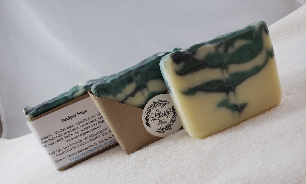 libertysoap's tweet photo. Juniper Sage Large Bar Soap, Clean Scent Hand-Crafted Soap, Cocoa And Shea Butter Soap, Vegan Soap, Environmentally Friendly, Palm Free https://t.co/9nNYHI683A #ecofriendly ##Handwashing #LibertyBathAndBody #coldprocesssoap #Mensgrooming #skincare #CocoaButterSoap https://t.co/baYeIiq4Uu