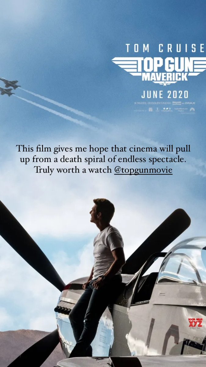 kaipantano's tweet photo. Well done @TopGunMovie @TomCruise This movie gives me hope. https://t.co/KlAqI3uCtA