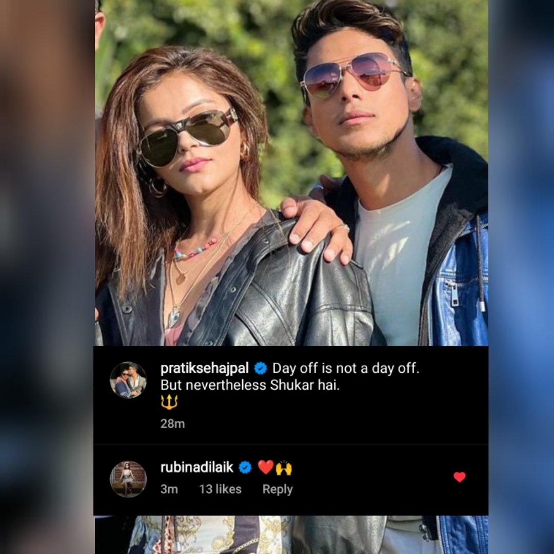 Raksha_007's tweet photo. Rubina's first comment on Pratik's post yayyyyy 😍😍
@realsehajpal @RubiDilaik
#PratikSehajpal #PratikFam #PratikInKKK12 #KKK12 #Prabina #KhatronKeKhiladi12 @ColorsTV https://t.co/UDuyacDDJC