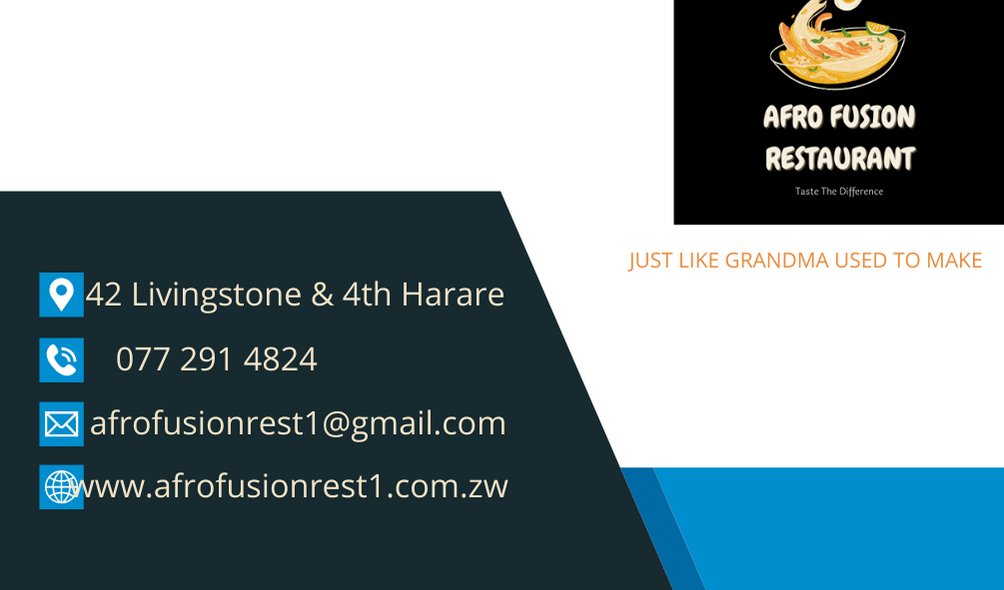 AFROFUSIONREST1's tweet photo. OUR OFFICIAL BUSINESS CARD https://t.co/VeY4uxenuK