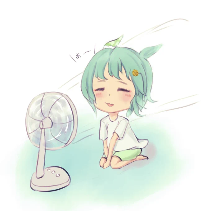 暑いので、涼しんでるセイちゃん描きました#ウマ娘 #セイウンスカイ 