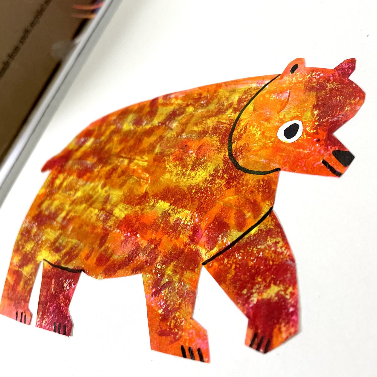 Playing with paper this afternoon - hears a little bear 🐻 #illustration #papercut #art