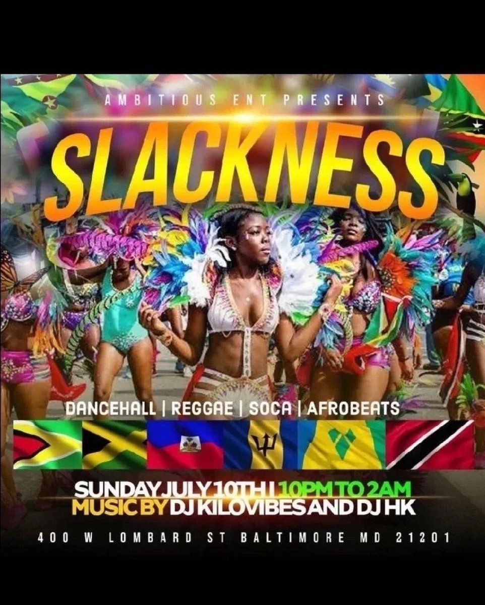 _ambitiousent's tweet photo. Carnival is almost here🤯

Let’s bring it in the right way

Two night events right after carnival:

-Carnival Invasion (Saturday 7/9/22)
-Slackness (Sunday 7/10/22)

10-15 mins away from Lake Clifton 

Powered by: @_ambitiousent @dezzthedude 

https://t.co/AyS22PX78J https://t.co/PUmvoRxk9Y