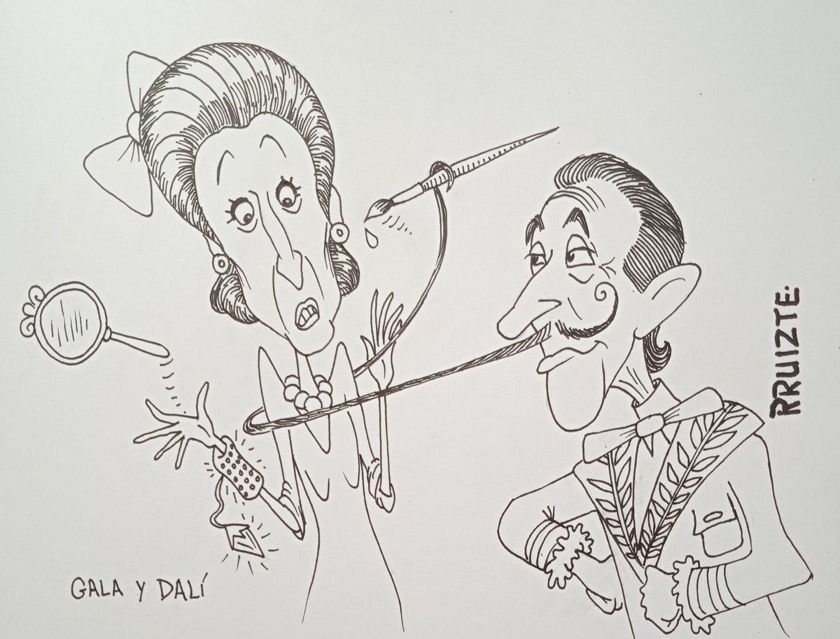 Rruizte's tweet photo. Una Pareja Famosa fue la de Dalí y Gala, ahora se sabe que él era el maquillista oficial y con maquillaje surrealista. https://t.co/KRWSEjJBpE