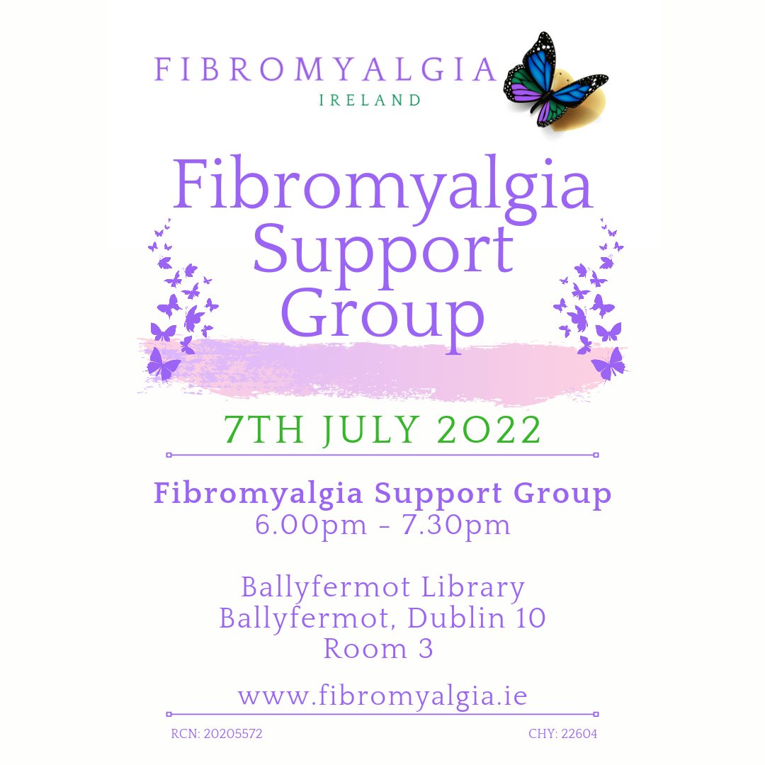 FibromyalgiaIre's tweet photo. #Fibromyalgia Support Group in #Dublin - July 7th, Ballyfermot Library, 6pm! All welcome. https://t.co/KqBA3midFf
