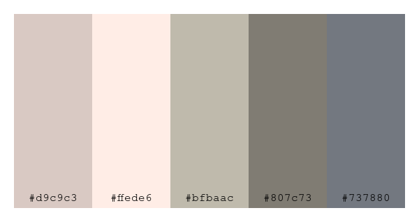 ColPaletteBot's tweet photo. Beep beep, here's a pretty color palette for you!
color-scheme.js parameters used:
- hue: 232
- variation: pale
- colors: #d9c9c3, #ffede6, #bfbaac, #807c73, #737880
Have a lovely day!
#twitterbot #colorpalette #colors #palette #prettycolors https://t.co/T4cH98d5nX