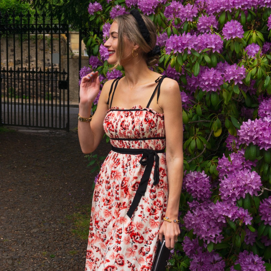 Remember to always stop and smell the roses 🌹 Hayley Daines keeps it floral in our rose print Charlotte dress. Tap to shop it ow.ly/EOvh50Jw50o #WearingLKB #LKBennett