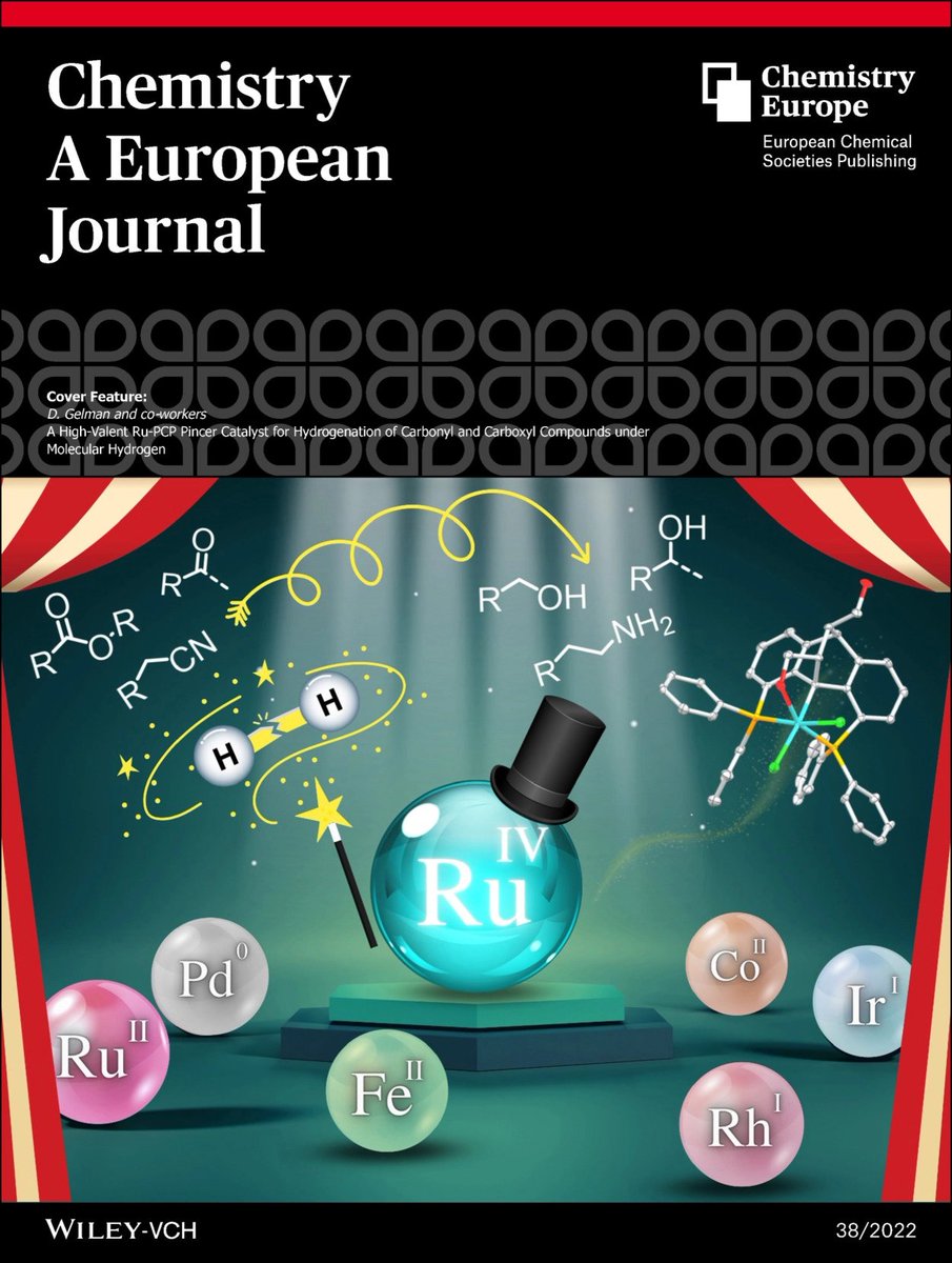 Dmitri Gelman's Research Group (@gelmangroup) on Twitter photo We are excited to share with you our work on a novel High-Valent Ru-PCP pincer complex capable of efficient hydrogenation of Carbonyl and Carboxyl compounds. In collaboration with <a href="/HeyHawkins/">Evamarie Hey-Hawkins</a> research group.
<a href="/MujahedShrouq/">Shrouq Mujahed</a> <a href="/ChemEurJ/">ChemEurJ: Chemistry - A European Journal</a>
(DOI: 10.1002/chem.202201098) We are excited to share with you our work on a novel High-Valent Ru-PCP pincer complex capable of efficient hydrogenation of Carbonyl and Carboxyl compounds. In collaboration with <a href="/HeyHawkins/">Evamarie Hey-Hawkins</a> research group.
<a href="/MujahedShrouq/">Shrouq Mujahed</a> <a href="/ChemEurJ/">ChemEurJ: Chemistry - A European Journal</a>
(DOI: 10.1002/chem.202201098)