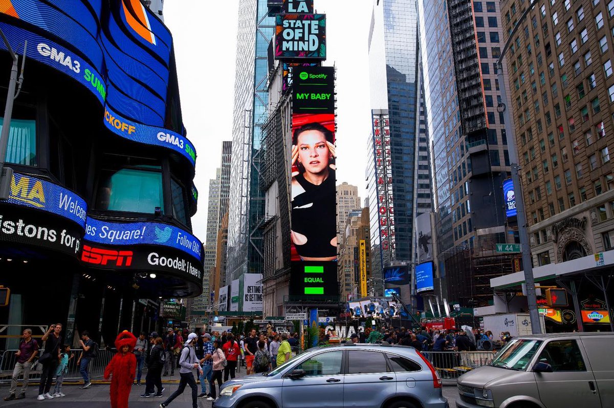 So proud of this. One more pic from Times Square (NYC) where <a href="/Spotify/">Spotify</a> put Cato of <a href="/MYBABYwashere/">MY BABY</a> on this iconic billboard. I shot this pic of her in Paris 5 mins before showtime!