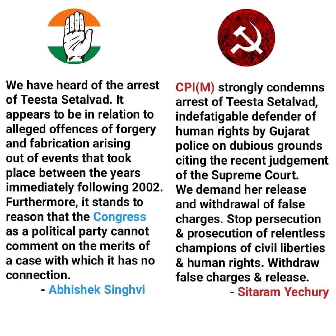 subindennis's tweet image. Two different political parties. Two different reactions to the arrest of one of the bravest fighters for human rights in our times.