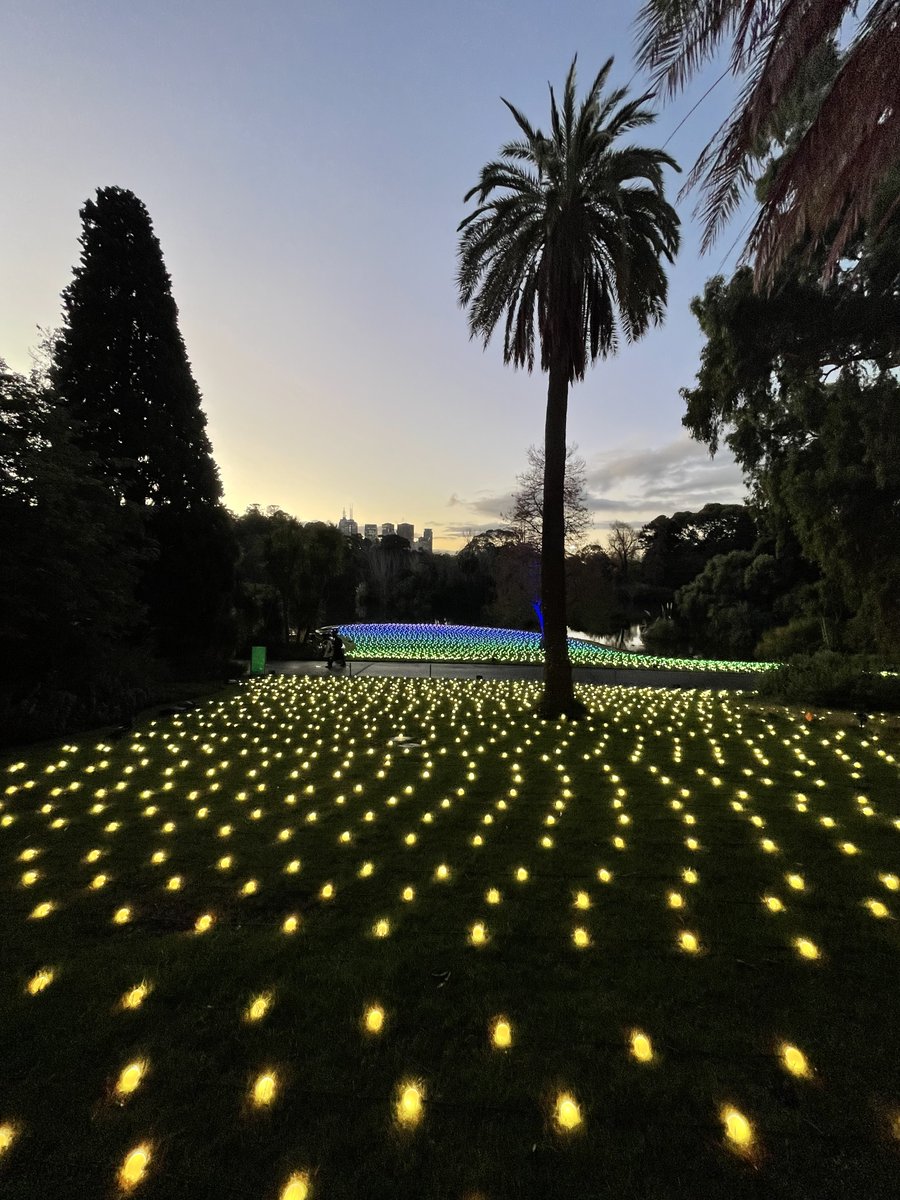 Tropical twilight vibes. 
Sea of Light at #Lightscape Melbourne.