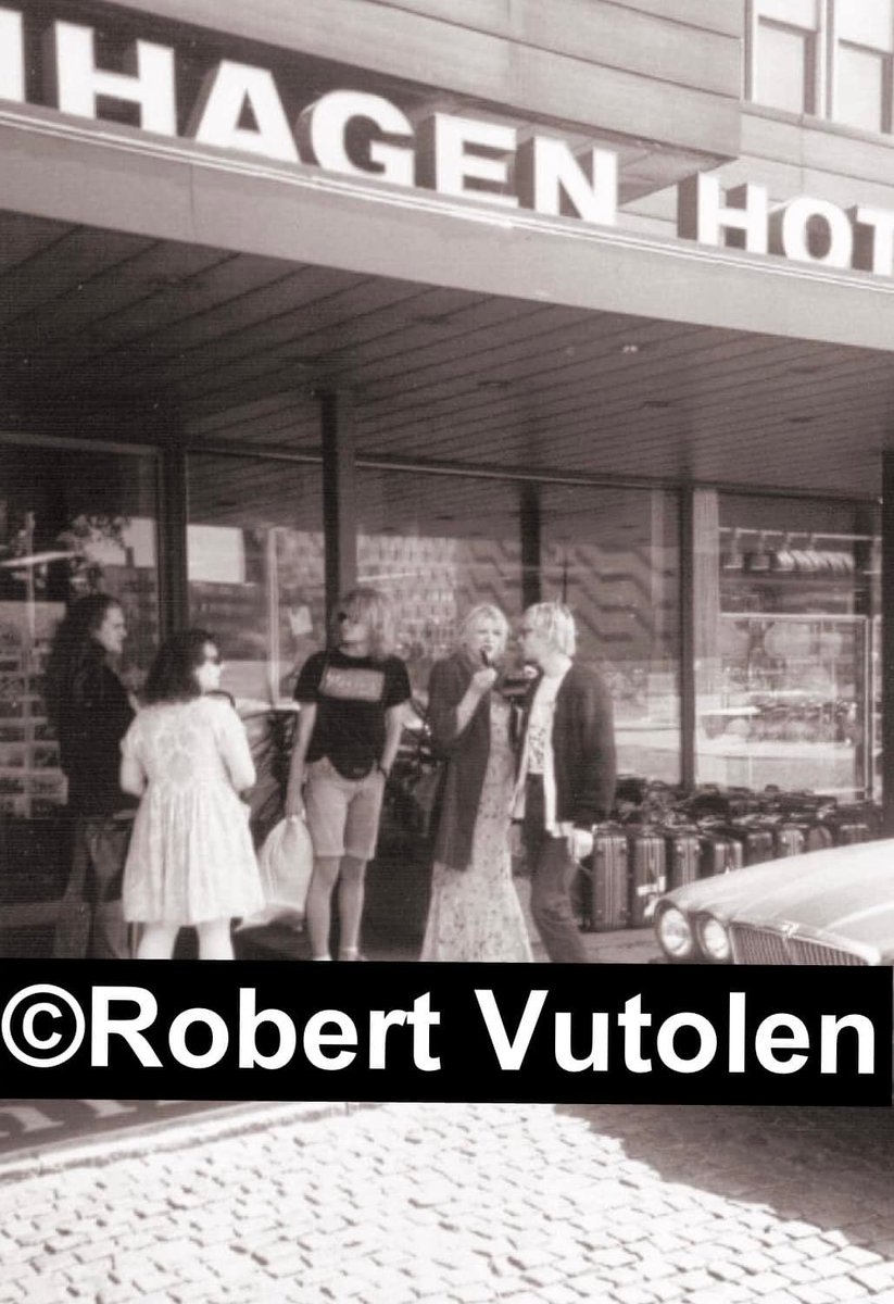 livenirvana's tweet photo. On this day 1992, a new photo taken outside the Sheraton Hotel (now Scandic Hotel) in Copenhagen, Denmark.

#Nirvana30 📸 Robert Vutolen https://t.co/db9rAsmbui