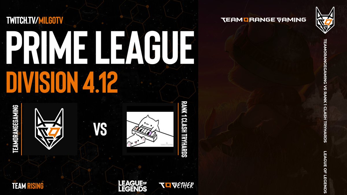 TOGfoxes's tweet photo. Parallel zum Main Team Game gibt e auch noch Team #Rising zu bewundern! 😅

Ob die Clash Tryhards auch in der Prime League performen? 🤝

🎙️ @Milgolol &amp; @CurryouLol 

📺 https://t.co/YysfxDiq5g

#NoFuchsGiven https://t.co/hnBz0NXH89
