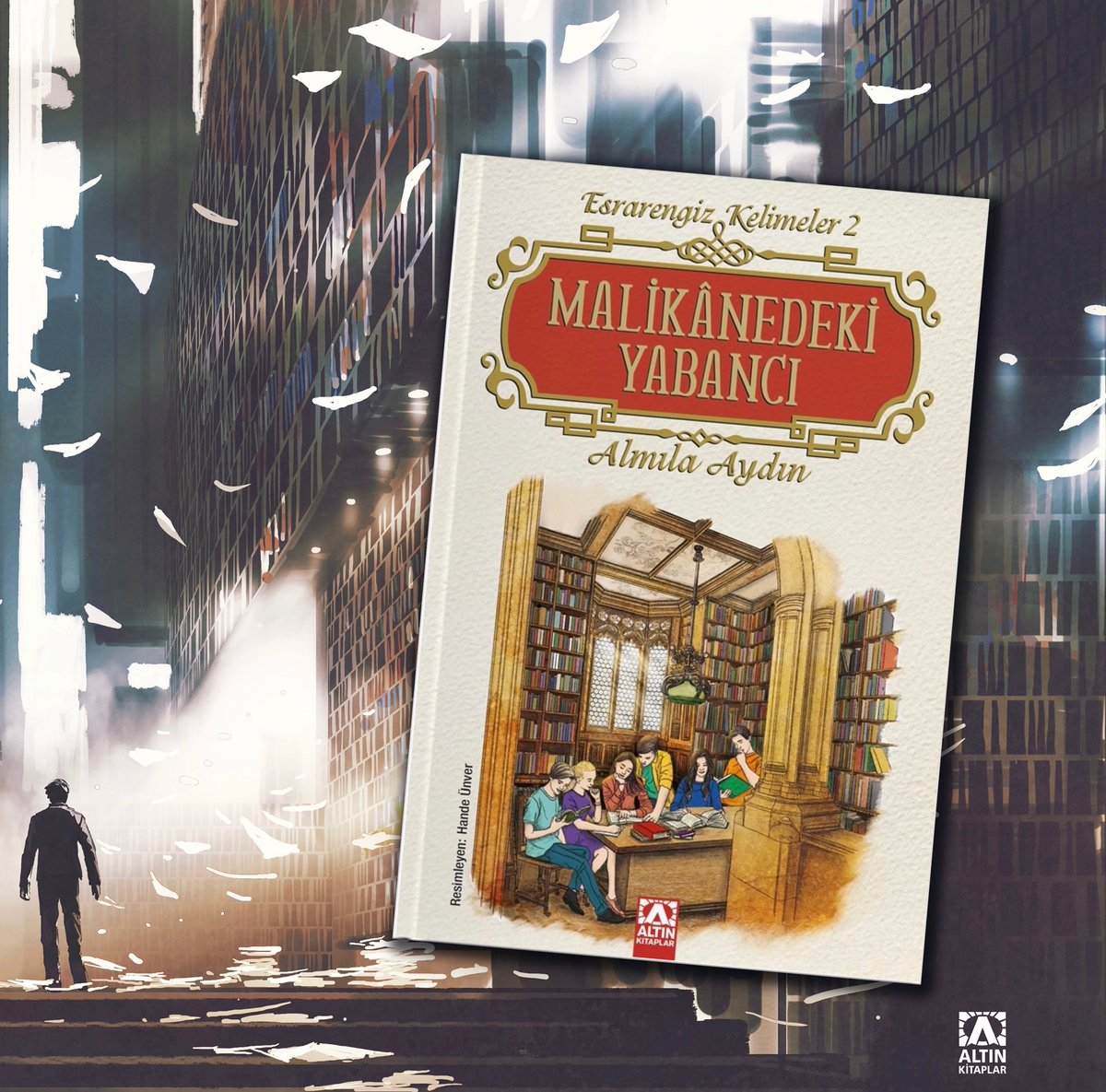 Macera ve gizem, kaldığı yerden devam ediyor! Mert ve arkadaşlarını bekleyen büyük sürprize hazır mısın? 
Son yılların en çok okunan çocuk-gençlik kitabı Esrarengiz Kelimeler’le başlayan macera, Malikânedeki Yabancı’yla devam ediyor!