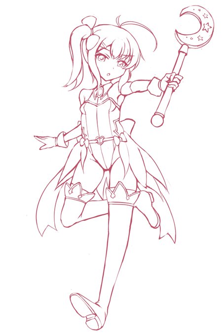 ぴっちり魔法少女のラフ絵
大体こんな感じ 