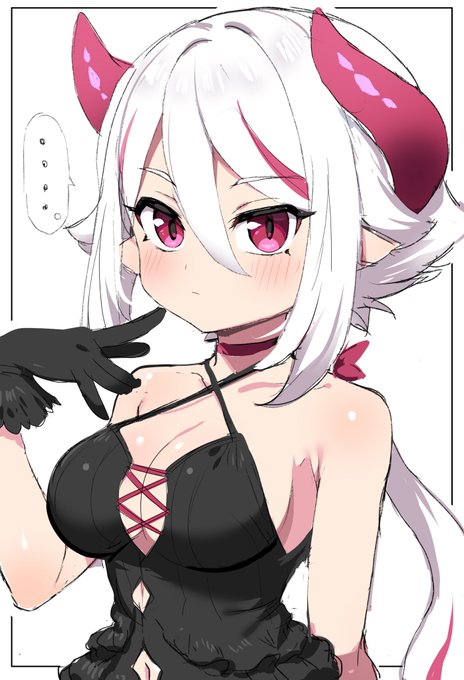 昔考えたオリキャラを発掘したのでリメイク落書き②またツノっ子 