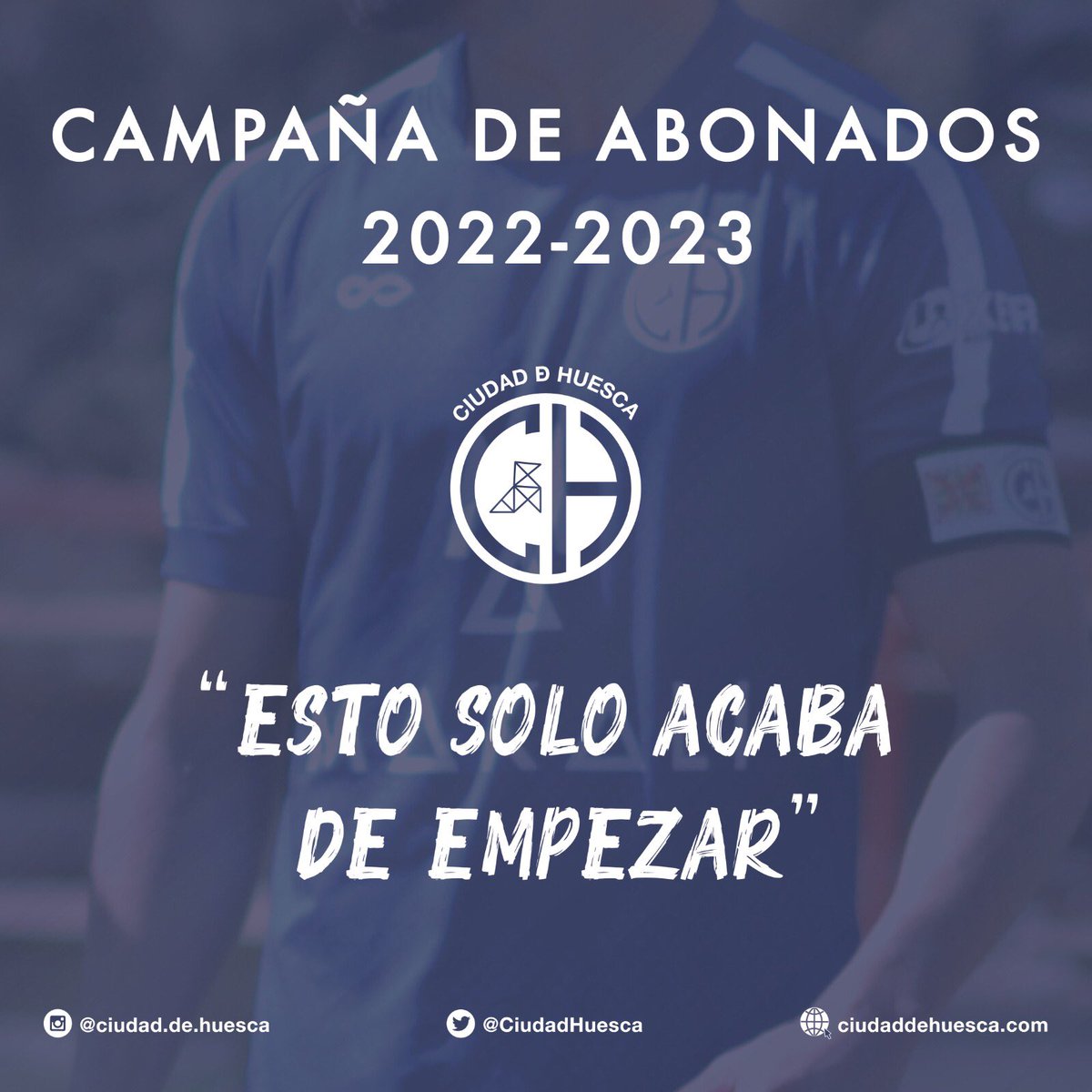 CiudadHuesca's tweet photo. 🔵⚪️ CAMPAÑA DE ABONADOS ⚪️🔵
.

🚌 Ha llegado el momento de anunciaros que esta temporada crecerá nuestra familia. 
.

🗓 En los próximos días informaremos de cómo podéis pasar a formar parte del club. 
.

🔹 “ESTO SOLO ACABA DE EMPEZAR” 🔹
. https://t.co/HHUebYmrpi