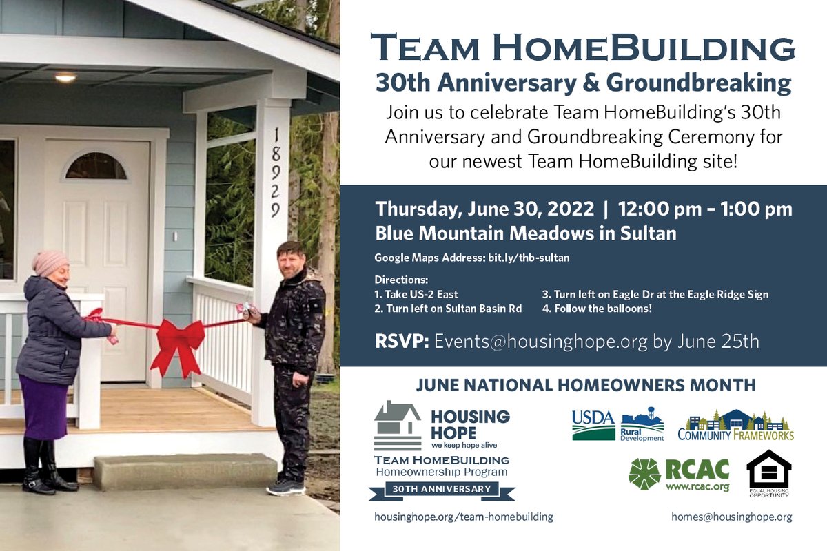 As we celebrate National Home Ownership Month, we are aware of the rising costs for renters.  Programs like Team HomeBuilding with sweat equity components are valuable for people trying to get into a home. Come celebrate our 30-year anniversary. 
#housingforall #weneedhousing