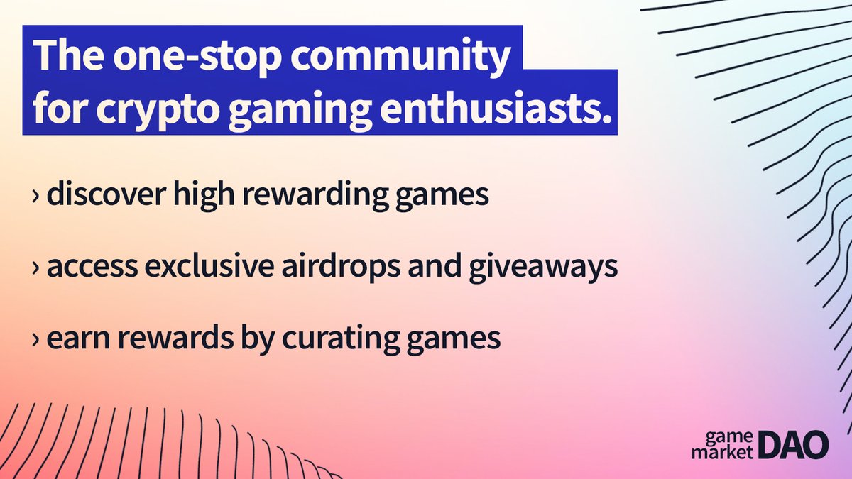 1/ Beta waitlist now open: Join our community of crypto gaming enthusiasts and get access to exclusive features, content, airdrops and giveaways. 
Earn rewards by curating and discovering games.

How to access the Beta at the end of the thread 👇