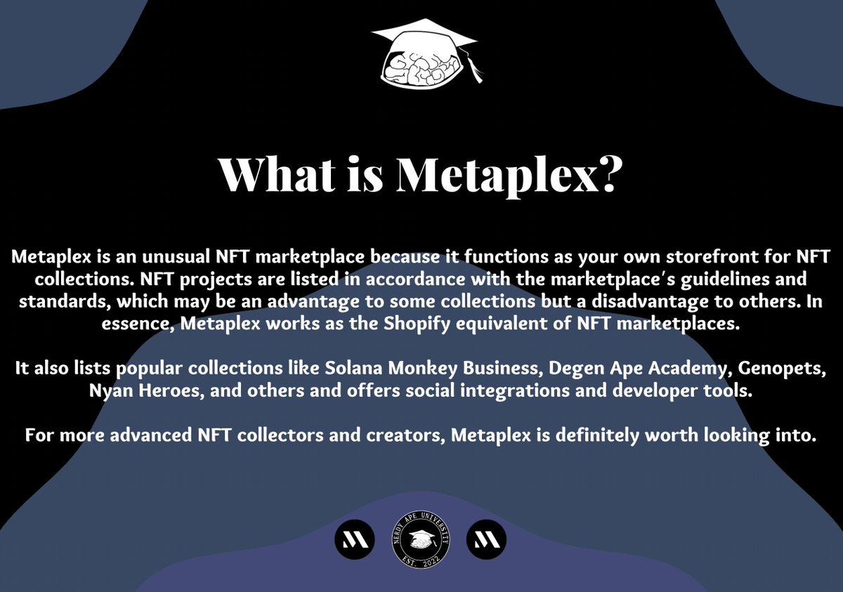 What is @Metaplex? 🎓

#NerdyApeUniversity #NerdyApeHub #NerdyLabs
#NAH 🧠