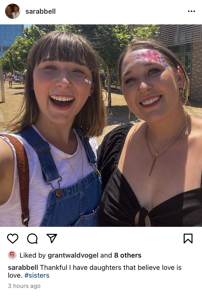 obsessed with my mother posting a pride tribute to her straight daughters with no mention of her gay son