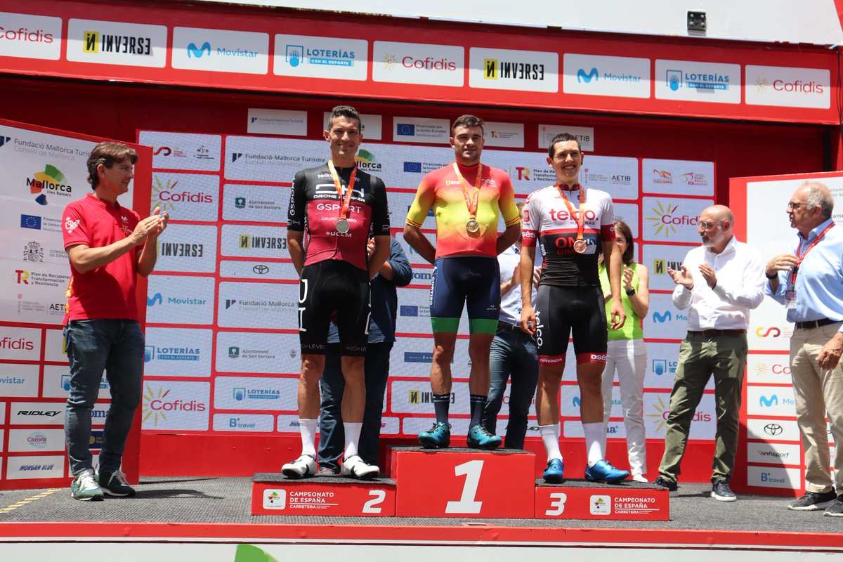 RFECiclismo's tweet photo. #CEMallorca22 | ¡Íñigo González (@ccpadrones), campeón de España élite!🇪🇦

🥈 Víctor Martínez (Drone Hopper GSport)
🥉Mikel Mújica (@TELMEXSoluciona)

¡Enhorabuena!👏

@TurismeBalears @MallorcaTourism @turismeiesports
 @Visitcalamillor @IMEPalma https://t.co/c12pJeJdBp