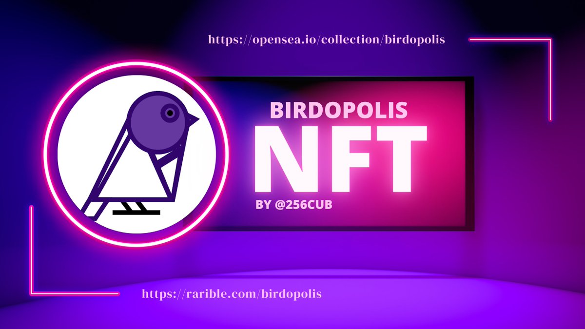 #Birdopolis listed on <a href="/OpenSea/">OpenSea</a> and <a href="/Rarible/">Rarible</a>

Check it now, floor price is still low as 0.002 ETH

#nfts #nft #nftart #nftcommunity #nftcollector #nftartist #digitalart #opensea #nftcollectors #nftdrop #nftcollectibles #openseanft #nftcollection #nftartists