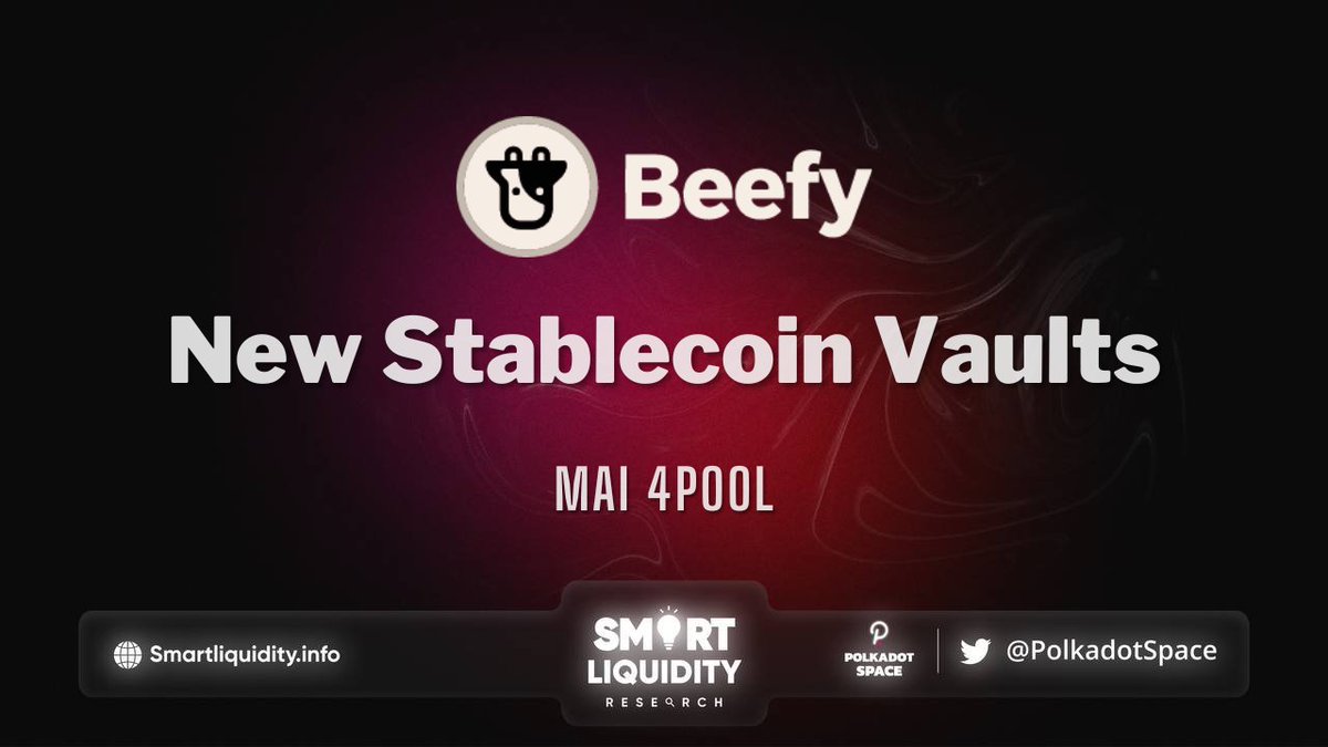 PolkadotSpace's tweet photo. 🐮 @Beefyfinance New Stablecoin Vaults!
✅ Network: @MoonbeamNetwork
✅ $MAI #4POOL
✅ With 21.3% APY
⬇️Deposit Here:
https://t.co/Xz78WzwTE3 https://t.co/EoZx7evcUV