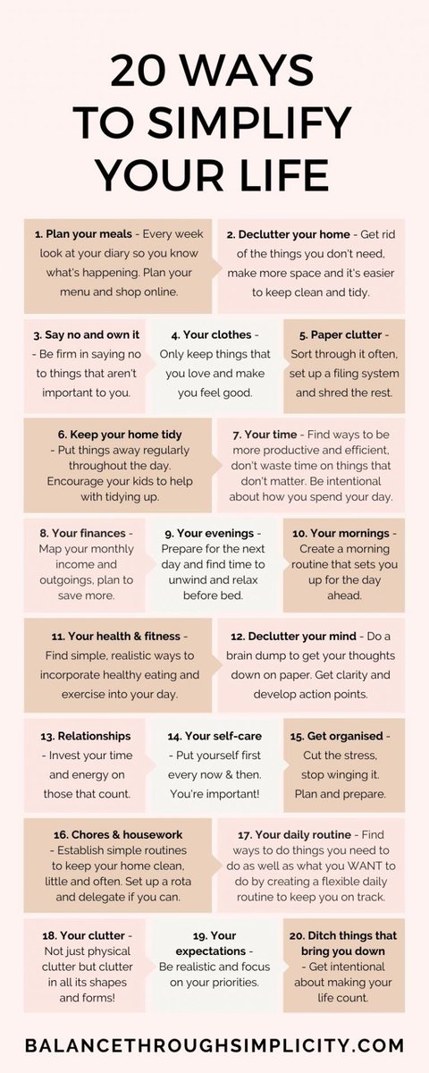 TCEA's tweet photo. Sunday Selfcare: Here are 20 ways to help you simplify your life.

https://t.co/3hPmmC5MHU via Balance Through Simplicity
#sundayselfcare #teacherlife #edchat https://t.co/FGaHTepdbl