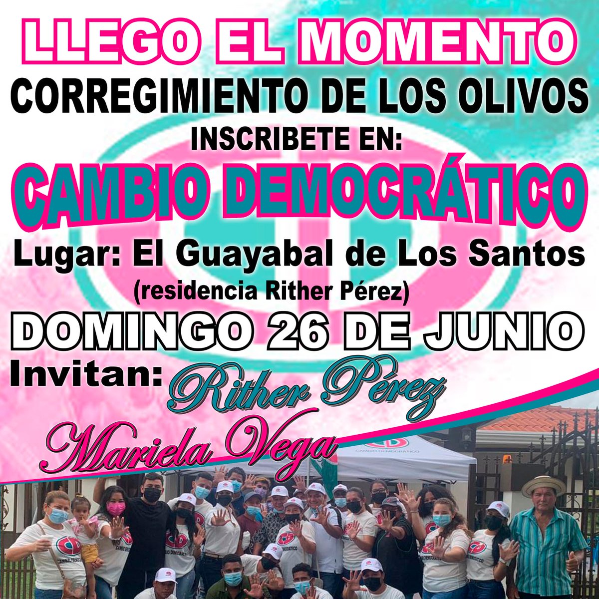 HOY 
Jornada de Inscripción en Corregimiento de Los Olivos de Los Santos.
Desde: 8am