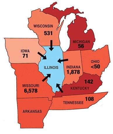 In 2020 this was the number of patients from surrounding states who came to #Illinois for abortion care. We are preparing for the numbers to triple. 
 <a href="/IMPACT4HC/">IMPACT4HC</a> letter ⬇️ to <a href="/GovPritzker/">Governor JB Pritzker</a> -implement safe harbor laws to protect patients/ providers, and ⬆️ $ to expand training.