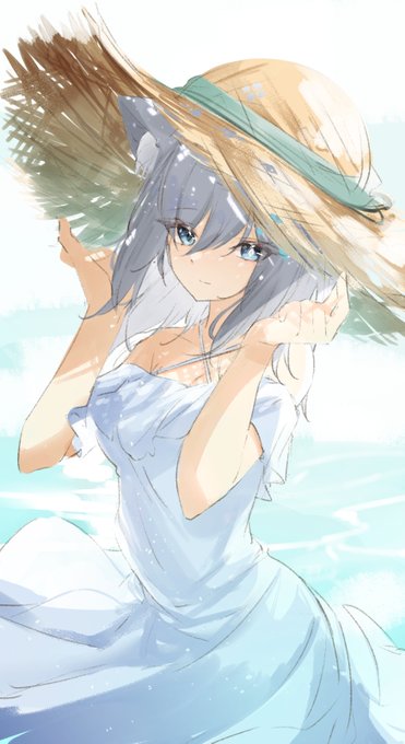 #100日チャレンジ 
#ブルアカ 
70日目 白ワンピース 