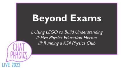 ChatPhysics's tweet image. 1 hour to go!
Enough time to make sure you've watched this week's ChatPhysics LIVE videos on Beyond Exams.
youtu.be/65qjosepqfs 
Then settle in and #ChatPhysics