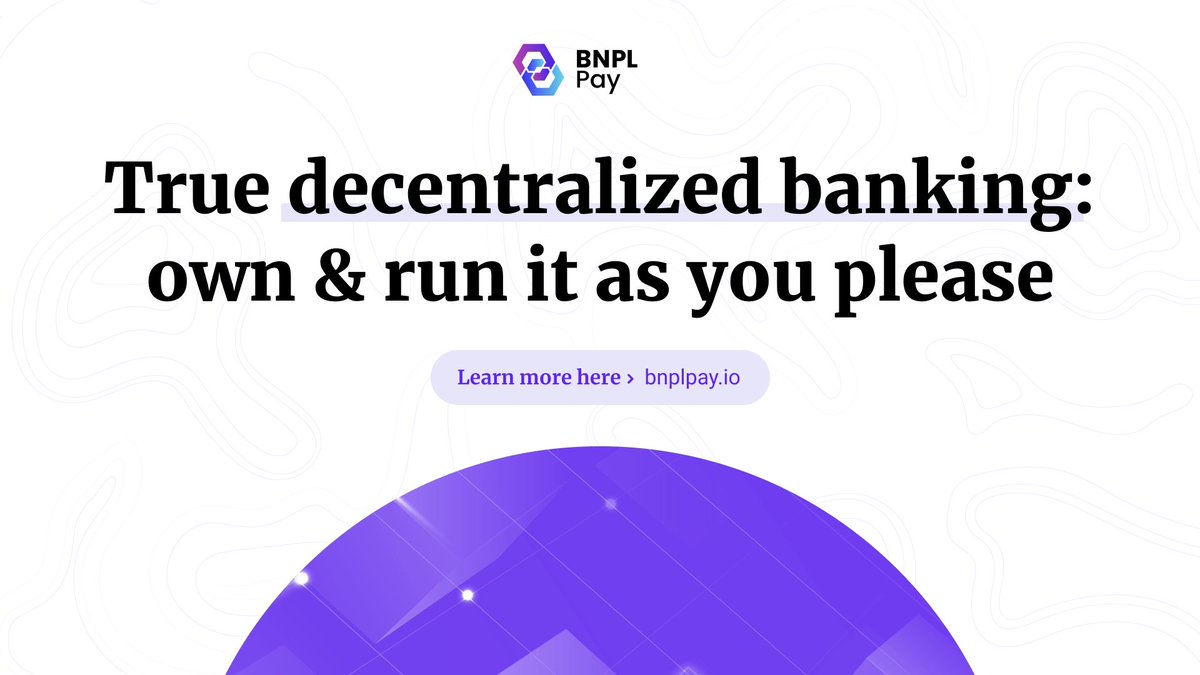 bnplpay's tweet photo. DeFi 1.0: The protocol owns the #liquidity ❌
DeFi 2.0: You OWN the liquidity ✅

This is where #BNPL Pay is at.
True decentralized banking; own &amp; run it as you please 😊

Join our discord community of smart #DeFi bankers: 
🔗https://t.co/bkigAn2VJZ https://t.co/wLNLqh47FV