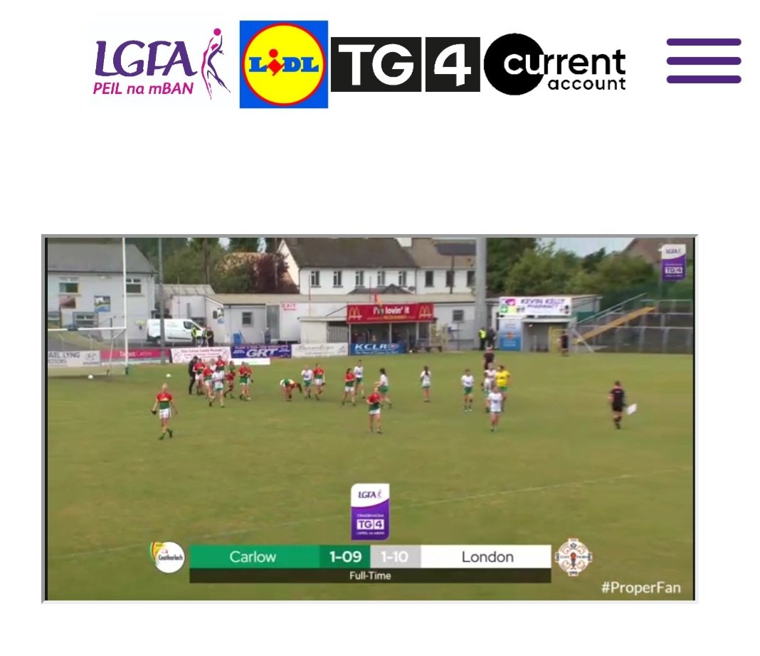 A fantastic game with a win for London, unfortunately not enough to progress to the semis.
Thanks to <a href="/CarlowLGFA/">Carlow Ladies Football</a> and <a href="/LadiesFootball/">Ladies Football</a> for the updates throughout the game.
#properfan