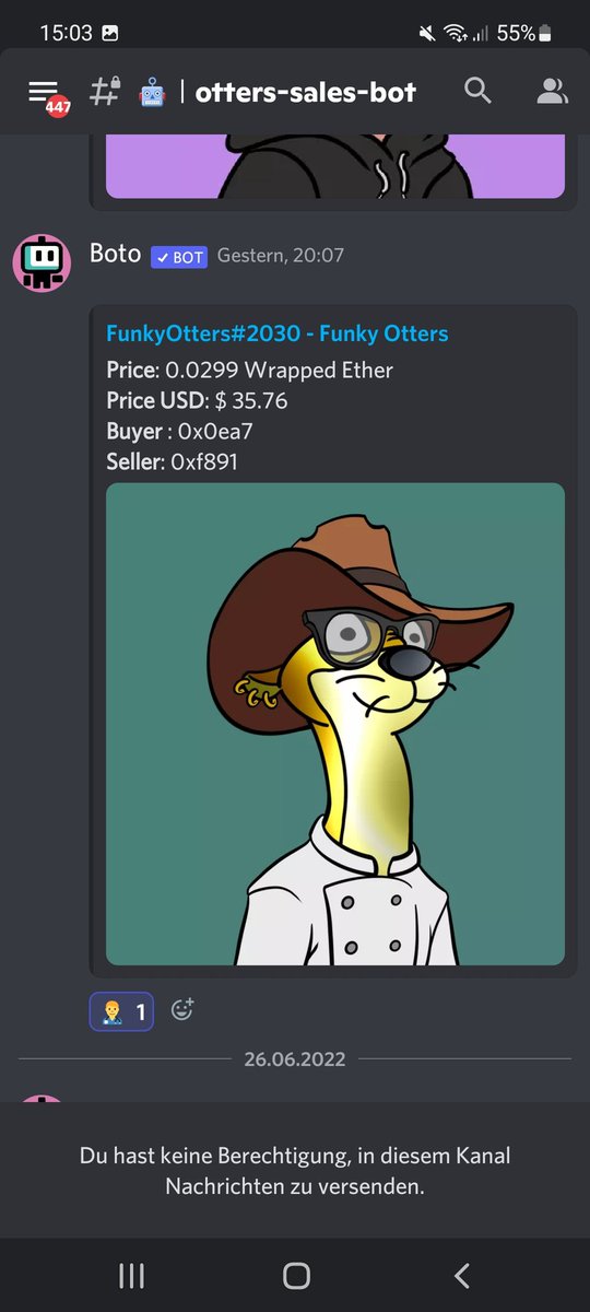 #FunkyOtter nr2030 was Sold for 0.0299 weth on <a href="/opensea/">OpenSea</a> ! Check the biggest project on #Polygon and join Our discord discord.gg/xS4EgBuB
 <a href="/FunkyOtters/">Funky Otters 🦦</a> <a href="/funky_raiders/">Funky-Raiders</a> #PolygonNFT #NFTCommunity #otterfam #funkyfamily