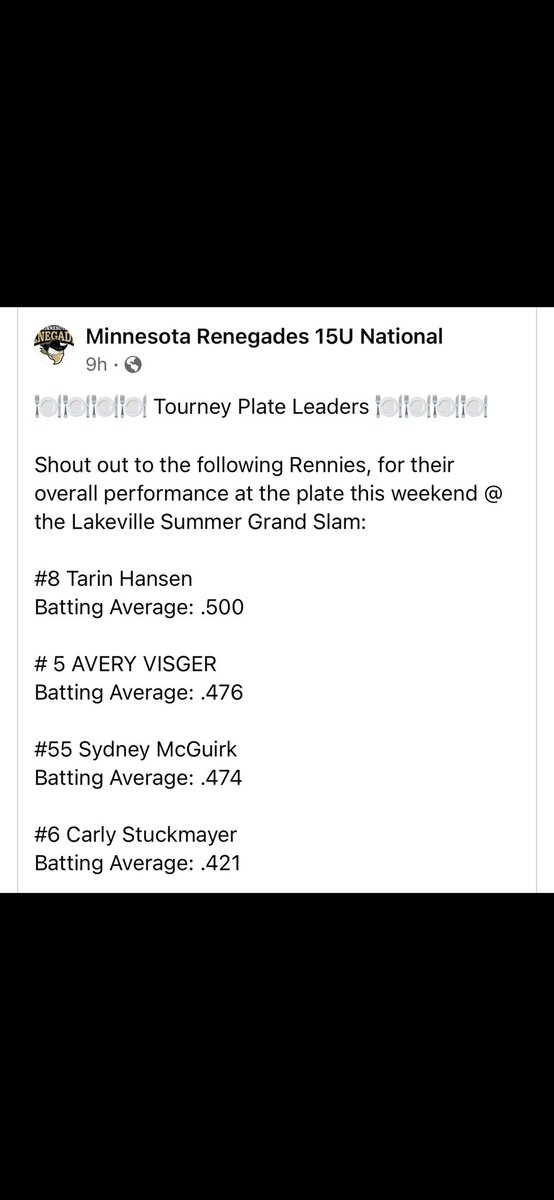 Thank you to my hitting coach  <a href="/GregGranger12/">Greg Granger</a>! Excited to compete in the Colorado Sparkler this week. 
<a href="/CoachKoltes/">Maple Grove Softball Boosters</a> <a href="/buckman_kennedy/">Kennedy Buckman</a>