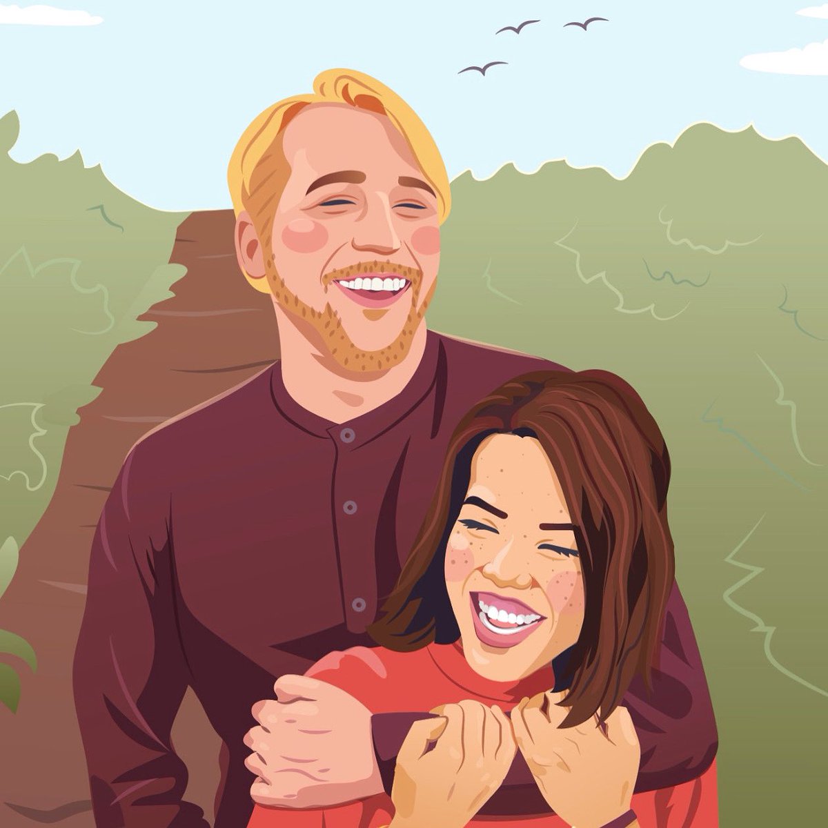 MerridewSmith's tweet photo. Alexis and Sean, for Rigel. 

((#illustration #commission )) https://t.co/JXMFvQr7QH