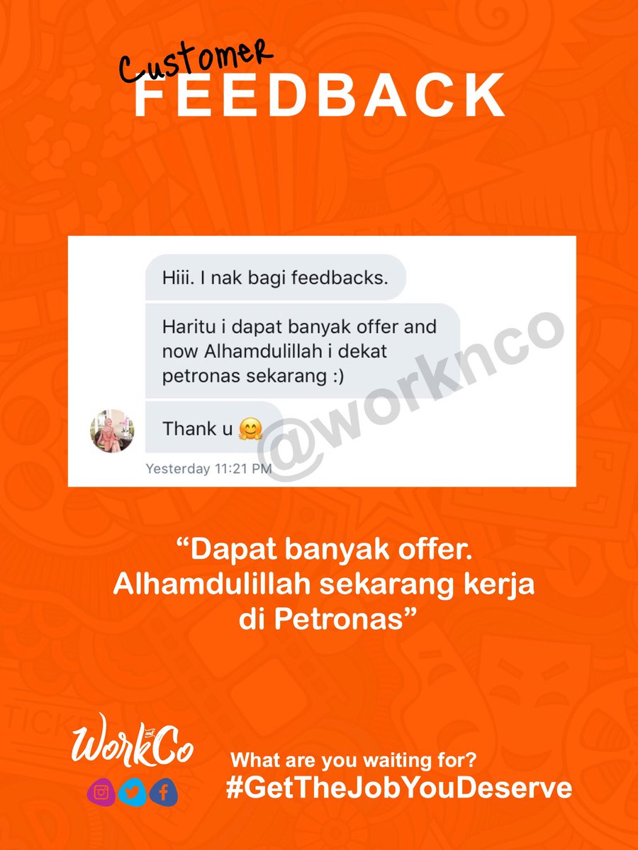 worknco's tweet photo. “Dapat banyak offer. Sekarang bekerja di Petronas”

#ResumeMurah special untuk korang yang tengah job hunting atau nak mohon internship, tak perlu pening lagi. 

Dm sekarang. Cuma RM10, korang akan dapat:
•3 RESUME
•FREE 3 COVER LETTER
•FREE ICON PACK https://t.co/yenvfUUid0