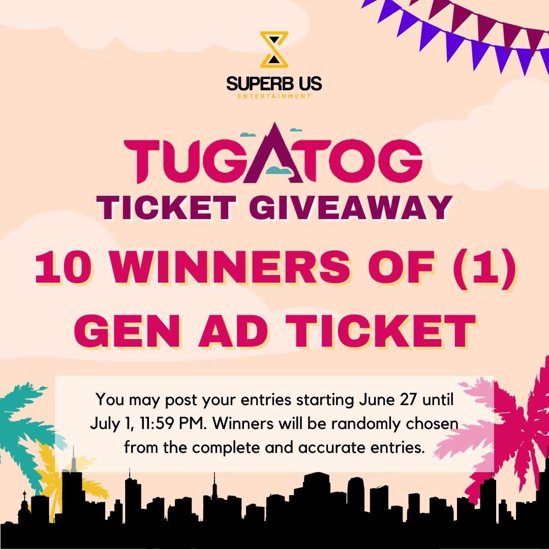 [#PHP | #SuperbUs_TugatogGiveaway] Eyes here, PEARLS & PPOP FANS! Here's your chance to watch @PressHitPlay on @tugatogph! ☝️ Read the mechanics below and get a chance to WIN (1) GEN AD TICKET! 🤩 #Press_Hit_Play #TugatogPH @evosoundph