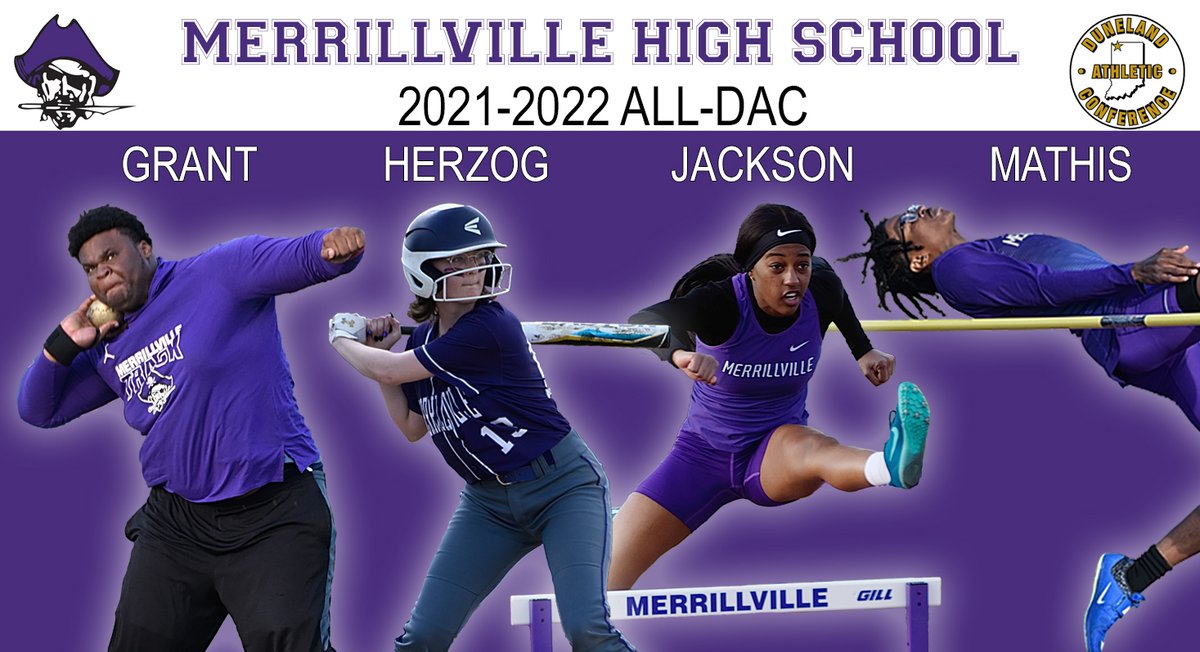 Congratulations to the following athletes for being named to the '21-'22 ALL-DAC team for their respective sport.

SB - Sr. Jaiden Herzog
BTR - Sr. Kenneth Grant &amp; Sr. Silas Mathis
GTR - Sr. Taylor Jackson

#piratepride
<a href="/MerrillvilleSu3/">Merrillville Superintendent</a> <a href="/MerrillvilleMHS/">Merrillville High School</a>