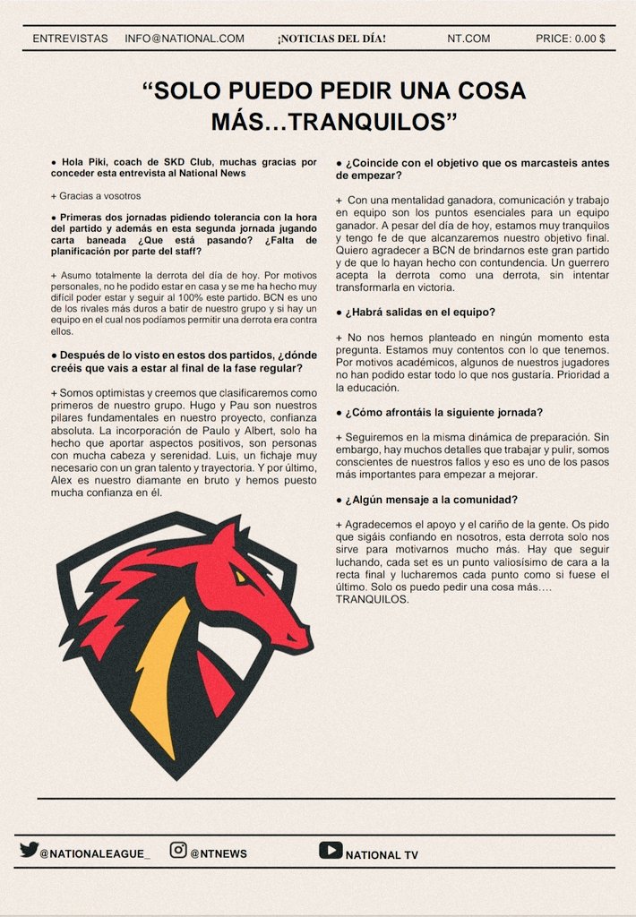 #ClashRoyale | ¿Alguien ha dicho que no hay noticias que contar? 🤔 En National League siempre hay cosas que contar 👂

VOL.III del National News ya está aqui 🧨
🔜 Artículo de opinión sobre <a href="/EmpireClubeu/">Empire</a>
🔜 Declaraciones de <a href="/AyetexCr/">AdrianAM</a> y <a href="/Babuu29296/">J.Caro</a>
🔜 Entrevista a @SKD_ClubES