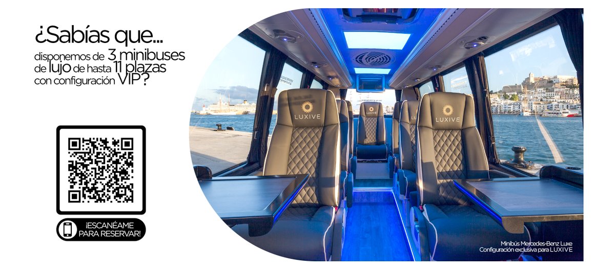 Lujo, confort, confianza... ¿Es #Luxive tu elección de transporte para tu viaje a #Ibiza en grupo? 👉 luxive.es