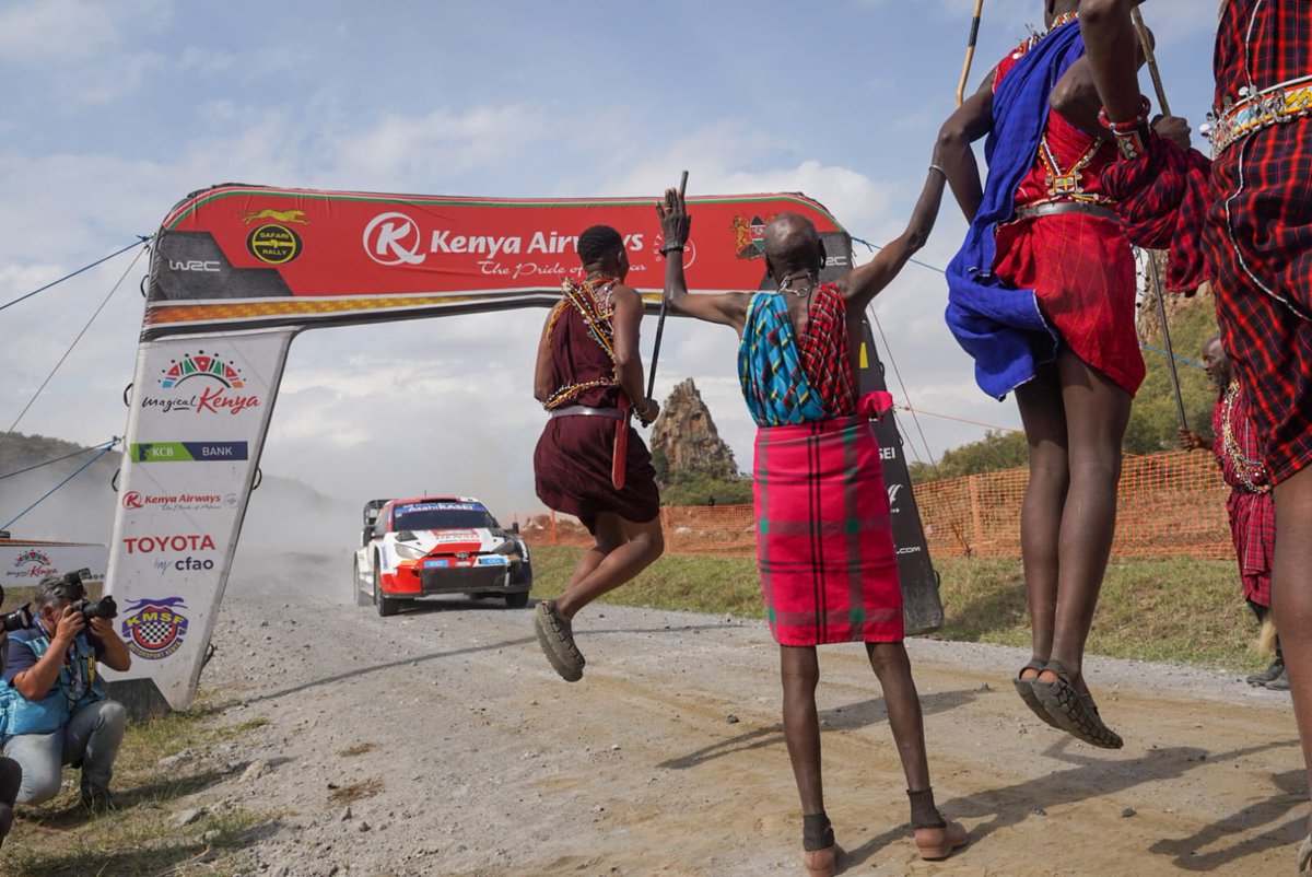 wrcsafarirally's tweet photo. Indeed the car in front is always a Toyota! Its 1,2,3 for @TGR_WRC @wrcsafarirally. Enjoy some of the podium moments, courtesy of @mwarv!
#WRC | #WRCSafariRally2022 | #WRCLive https://t.co/gZuYzGqWFO