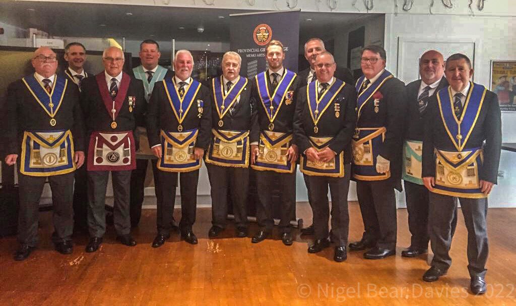 Freemasonbelow's tweet photo. A great day at Barry Memorial hall to support and celebrate on 1st appointments for WBro Ben Evans and Bro Peter Prout. Proceeded By few beverages at the hall, then our party to the #Beefeater in Wenvoe https://t.co/odsfmN82dw