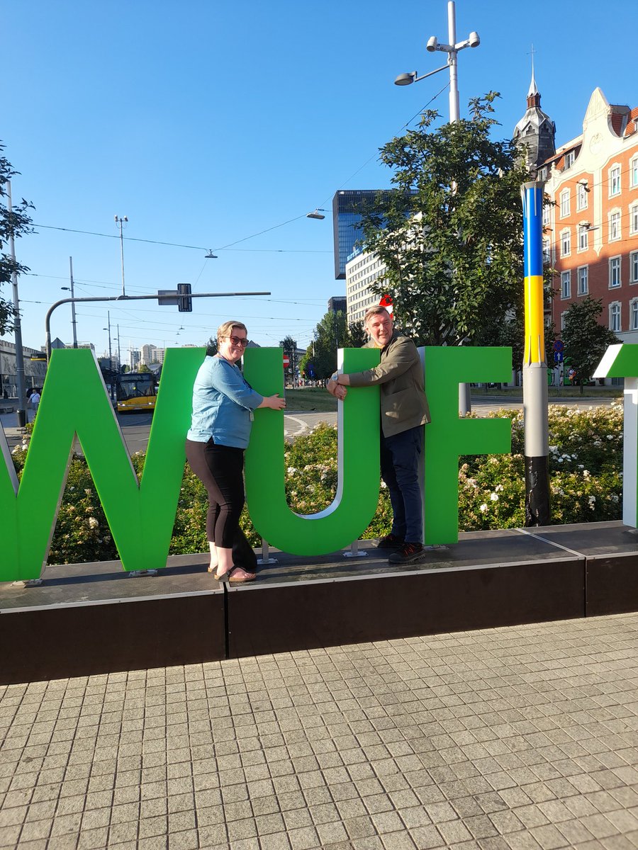 <a href="/EleanorMohammed/">Eleanor Mohammed, RPP, MCIP, EP</a> president of <a href="/CAPplanners/">CommonwealthPlanners</a> and <a href="/CrawshawTimothy/">Timothy David Crawshaw MRTPI FRSA</a> president of <a href="/RTPIPlanners/">Royal Town Planning Institute</a> embracing the start of #WUF11 and the spirit of sustainable urbanism