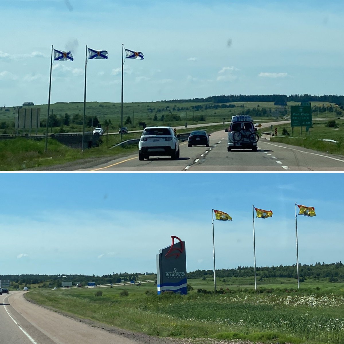 BryndisWhitson's tweet photo. And with that… Nova Scotia is in the rear view mirror and New Brunswick is ahead… #canada #tryingnottocry #roadtrip #novascotia #newbrunswick #westbound @PrairieIslander https://t.co/5WtaZ3pMq3