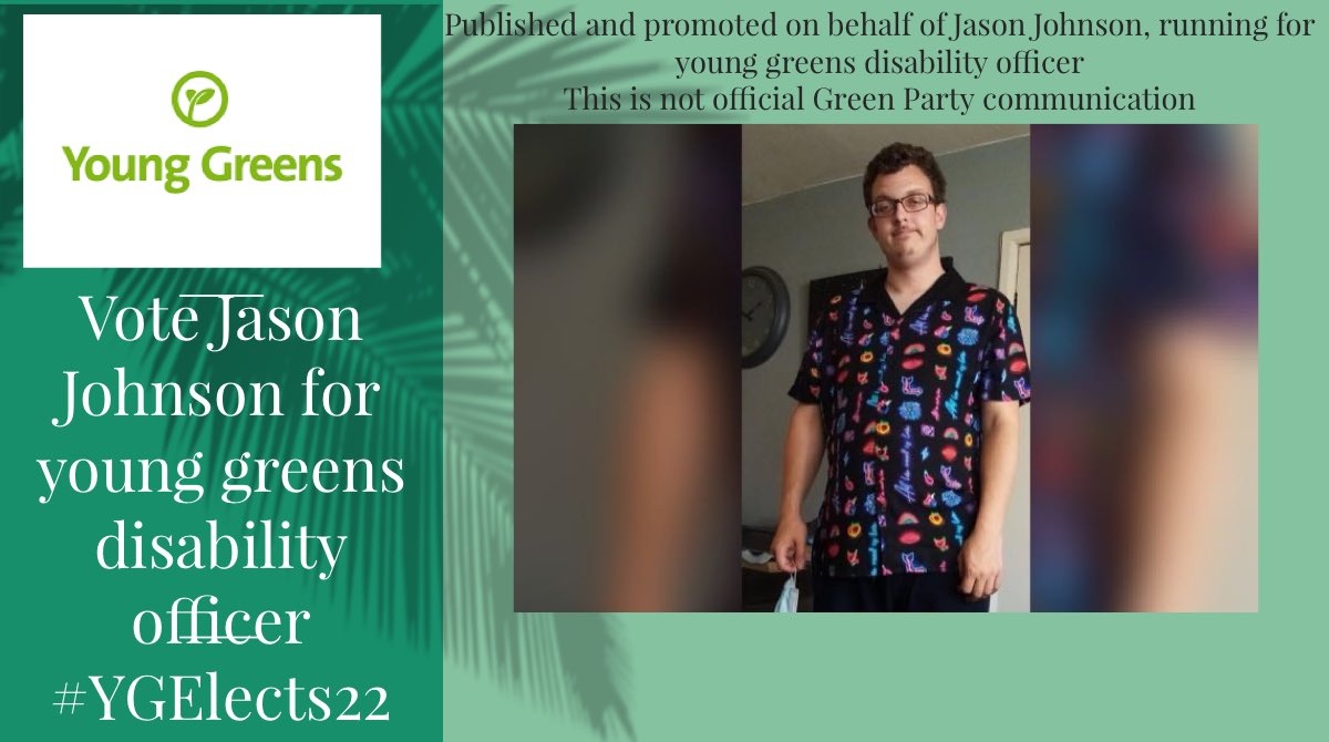 RecentlyGreen's tweet photo. I want to change the way disabled people are viewed In politics that’s why I am running for young greens disability officer! #YGElects22 https://t.co/s2bsBuyfae