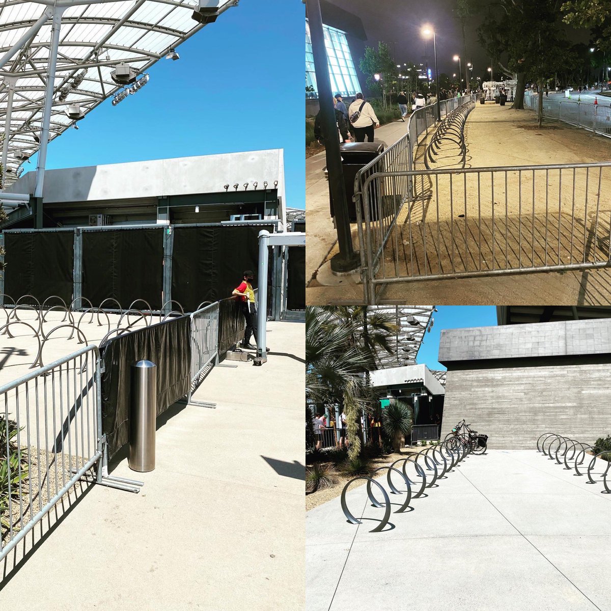 NPRPatrick's tweet photo. It’s sad  @BancStadium has closed off its safe bike parking including a good one at the SE entrance, leaving only racks on the street. til now it was a perk from the 5 years of @lafc season tickets.  hope our bikes are safe. Next time it’s @metrolosangeles #IBikeLA #MyDayInLA https://t.co/iWIgCflzOJ